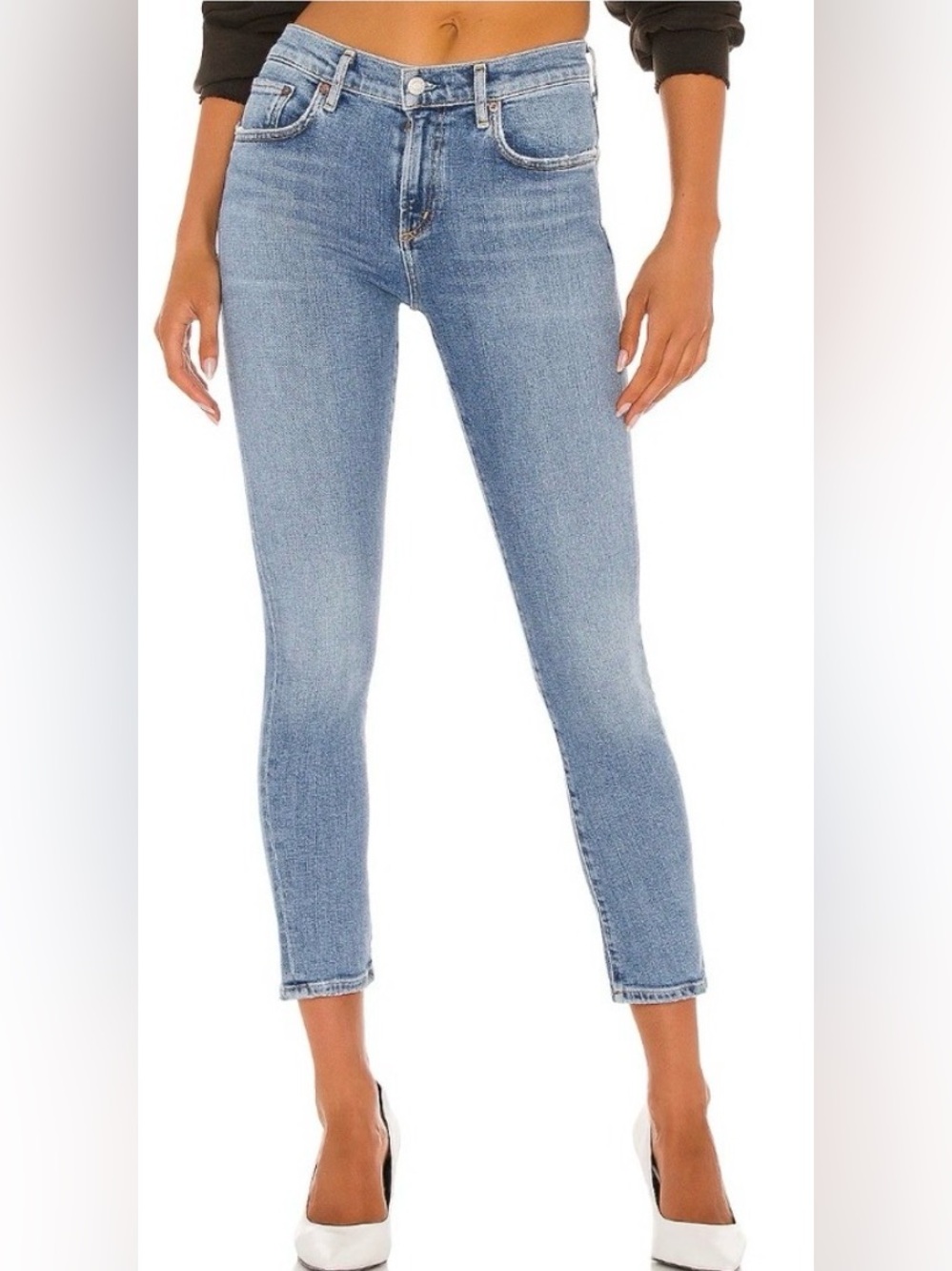 AGOLDE Women's Size 25 Toni Mid Rise Straight Leg Jeans Light Wash A133-1256